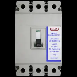 MEM 200 AMP DOUBLE POLE SWITCH DISCONNECTOR MFSD2001N