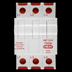 MEM 100 AMP TRIPLE POLE TERMINAL BLOCK MBT1003