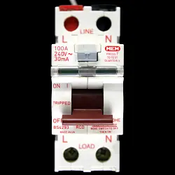 MEM 100 AMP 30mA DOUBLE POLE RCCB RCD TYPE AC A100HE