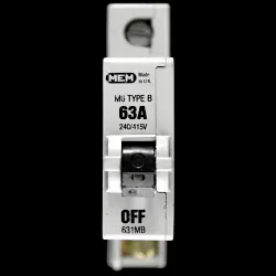 MEM 63 AMP CURVE B M6 MCB CIRCUIT BREAKER 631MB