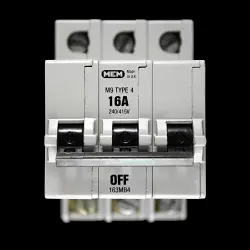 MEM 16 AMP TYPE 4 M9 TRIPLE POLE MCB CIRCUIT BREAKER 163MB4 GREY