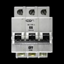 MEM 6 AMP CURVE C M9 TRIPLE POLE MCB CIRCUIT BREAKER 63MC