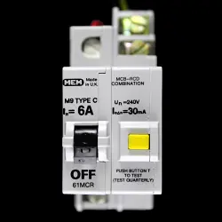 MEM 6 AMP CURVE C M9 30mA DOUBLE POLE RCBO MCB RCD 61MCR