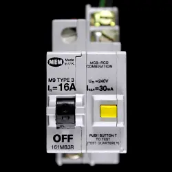 MEM 16 AMP TYPE 3 M9 30mA DOUBLE POLE RCBO MCB RCD 161MB3R