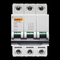 MERLIN GERIN 50 AMP CURVE B 10kA TRIPLE POLE MCB CIRCUIT BREAKER 25875 C60HB