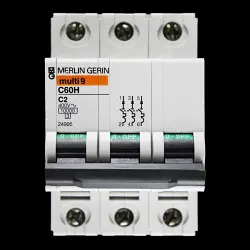 MERLIN GERIN 2 AMP CURVE C 10kA TRIPLE POLE MCB CIRCUIT BREAKER C60H 24995