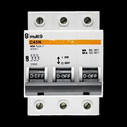 MERLIN GERIN 40 AMP TYPE 2 M6 TRIPLE POLE MCB CIRCUIT BREAKER C45N 21818