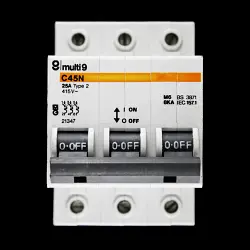 MERLIN GERIN 25 AMP TYPE 2 M6 TRIPLE POLE MCB CIRCUIT BREAKER C45N 21347