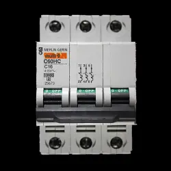 MERLIN GERIN 16 AMP CURVE C 10kA TRIPLE POLE MCB CIRCUIT BREAKER C60HC 25673