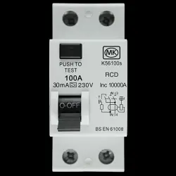 MK 100 AMP 30mA DOUBLE POLE RCD TYPE A K56100S