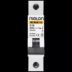 NIGLON 10 AMP CURVE C 6kA MCB CIRCUIT BREAKER MCB6B110