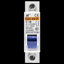 NANGUAN 16 AMP CURVE C 4.5kA MCB CIRCUIT BREAKER DZ47-63/1P
