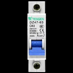 TENGEN 63 AMP CURVE C 4.5kA MCB CIRCUIT BREAKER DZ47-63