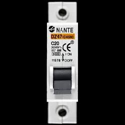 NANTE 20 AMP CURVE C 6kA MCB CIRCUIT BREAKER 11578 DZ47 (C45N)
