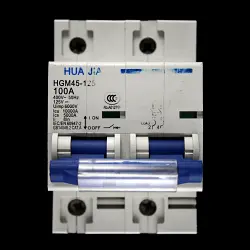HUA JIA 100 AMP 10kA DOUBLE POLE MCB CIRCUIT BREAKER HGM45-125
