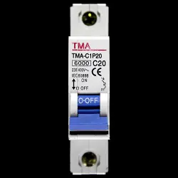 TMA 20 AMP CURVE C 6kA MCB CIRCUIT BREAKER TMA-C1P20