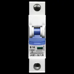 16 AMP CURVE B 10kA MCB CIRCUIT BREAKER UKB7-16/1/B