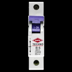 HPL 6 AMP CURVE B 10kA MCB CIRCUIT BREAKER TECHNO