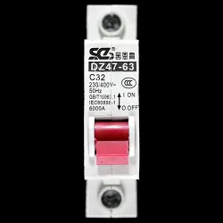 SE 32 AMP CURVE C 6kA MCB CIRCUIT BREAKER DZ47-63