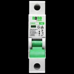 NANO 6 AMP CURVE B 6kA MCB CIRCUIT BREAKER SB6L