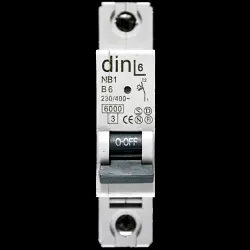 DIN6 6 AMP CURVE B 6kA MCB CIRCUIT BREAKER NB1