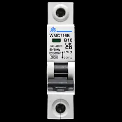 WHITECLIFFE 16 AMP CURVE B 6kA MCB CIRCUIT BREAKER WMC116B