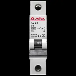 AOELEC 6 AMP CURVE B 6kA MCB CIRCUIT BREAKER AUB1