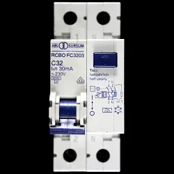 ABL SURSUM C 32 RCBO DOUBLE POLE 6kA 30mA TYPE A FC3203
