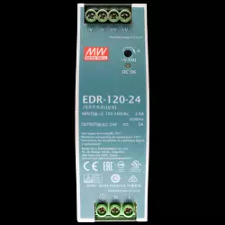 MEAN WELL 5 AMP 24V DC OUTPUT AC-DC INDUSTRIAL DIN RAIL POWER SUPPLY EDR-120-24