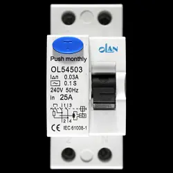 OLAN 25 RCD DOUBLE POLE 30mA TYPE AC OL54503