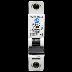 POWER BREAK 10 AMP CURVE C 10kA MCB CIRCUIT BREAKER PB10