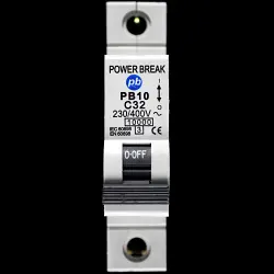 POWER BREAK 32 AMP CURVE C 10kA MCB CIRCUIT BREAKER PB10