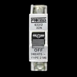 PROTEUS 32 AMP TYPE 2 M6 MCB CIRCUIT BREAKER 632/2 G