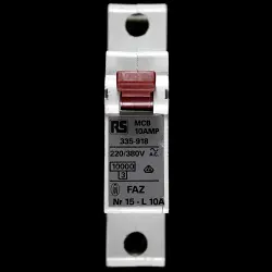 RS 10 AMP 10kA MCB CIRCUIT BREAKER FAZ NR15-L10A 335 918