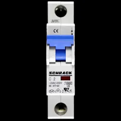 SCHRACK 2 AMP CURVE C 10kA MCB CIRCUIT BREAKER BS 017102