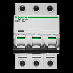 SCHNEIDER 6 AMP CURVE B 10kA TRIPLE POLE MCB CIRCUIT BREAKER A9F53306 IC60H