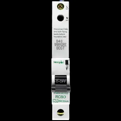 STEEPLE 40 AMP CURVE B 6kA 30mA RCBO TYPE A DSBRCBO40B