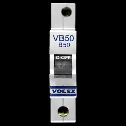 VOLEX 50 AMP CURVE B 6kA MCB CIRCUIT BREAKER VB50 RED CLIP