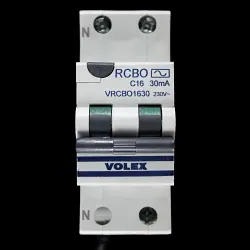 VOLEX 16 AMP CURVE C 10kA 30mA DOUBLE POLE RCBO TYPE AC VRCBO1630