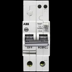 ABB WYLEX 16 AMP CURVE C M6 30mA DOUBLE POLE RCBO MCB RCD NSBS 16/2