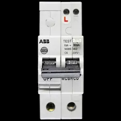 ABB WYLEX 6 AMP CURVE C 6kA 30mA DOUBLE POLE RCBO MCB RCD TYPE AC NSBS 06/2