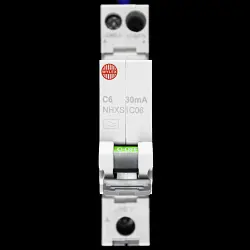 WYLEX 6 AMP CURVE C 6kA 30mA RCBO TYPE A NHXS1C06