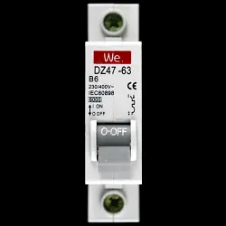 WE 6 AMP CURVE B 6kA MCB CIRCUIT BREAKER DZ47-63