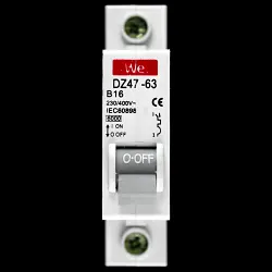 WE 16 AMP CURVE B 6kA MCB CIRCUIT BREAKER DZ47-63