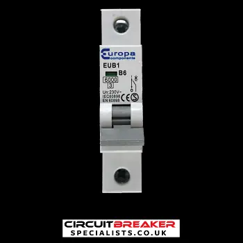 EUROPA 6 AMP CURVE B 6kA MCB CIRCUIT BREAKER EUB1
