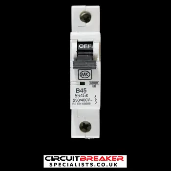 MK 45 AMP CURVE B 6kA MCB CIRCUIT BREAKER SENTRY 5945s