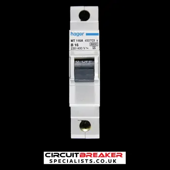 HAGER 16 AMP CURVE B 6kA MCB CIRCUIT BREAKER MT116A