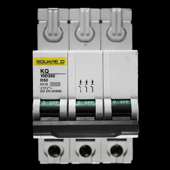 SQUARE D 50 AMP CURVE D 10kA TRIPLE POLE MCB CIRCUIT BREAKER KQ 10D350