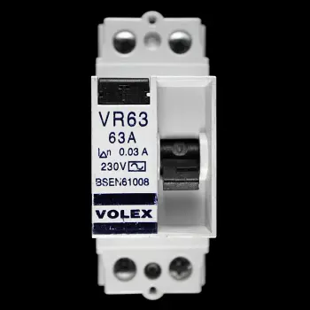 VOLEX 63 AMP 30mA DOUBLE POLE RCD TYPE AC VR63
