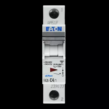 EATON 4 AMP CURVE C 6kA MCB CIRCUIT BREAKER FAZ6-C4/1